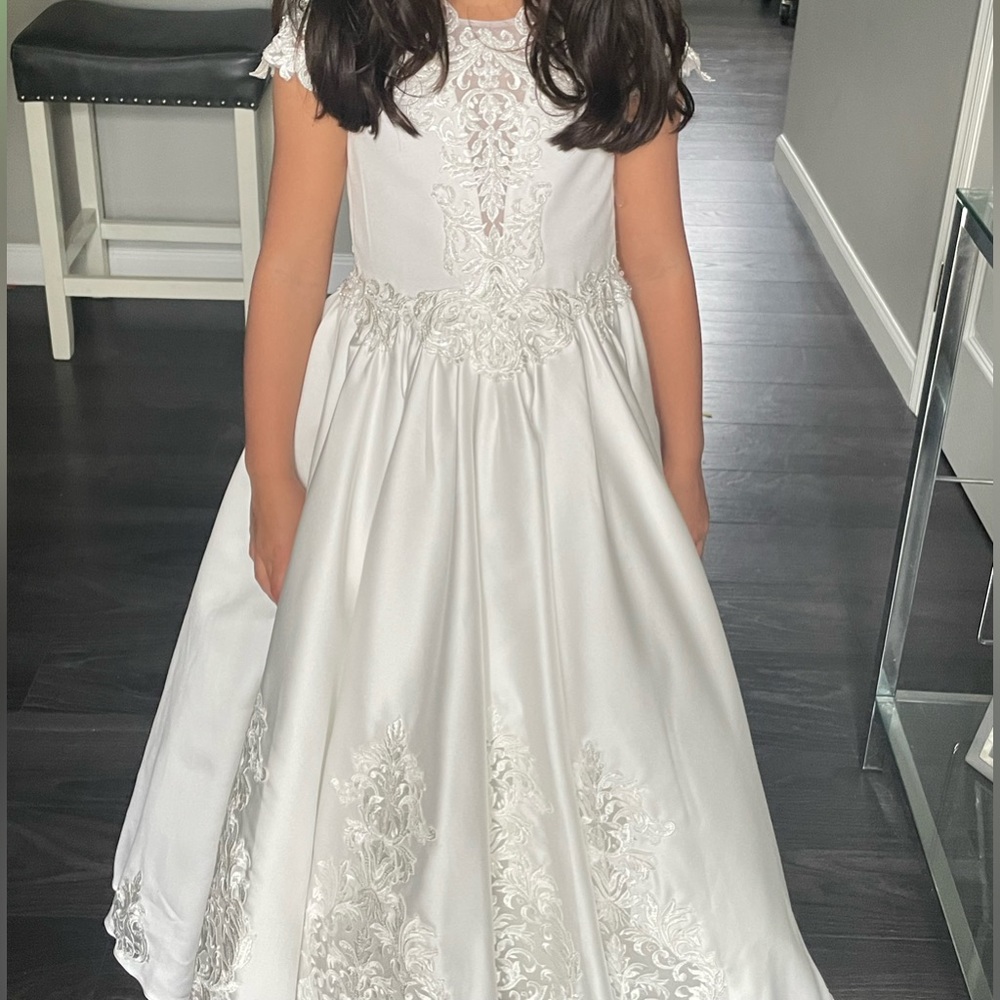 Couture communion dress satin & crystal